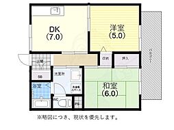 ベルドミールB 2DKの間取図画像
