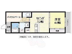 モデルノ大手町 1LDKの間取図画像