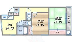 ペルソンヌ 2DKの間取図画像