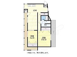 ラムール五位ノ池 2LDKの間取図画像