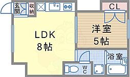 ときわ花山ハイツ 1LDKの間取図画像