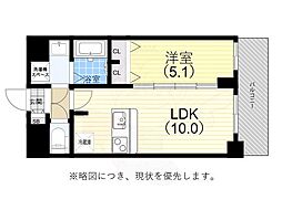 プレサンス兵庫ヴィアーレ 1LDKの間取図画像
