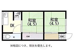 光曜荘 1Kの間取図画像
