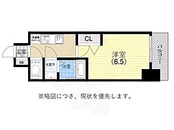 プレサンスハーバーランドアンド・シー 1Kの間取図画像