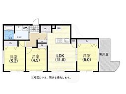 神戸市須磨区桜木町2丁目アパート 3LDKの間取図画像