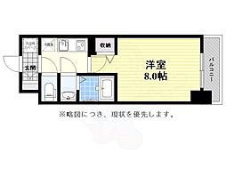 レジデンス神戸大倉山グルーブ 1Kの間取図画像