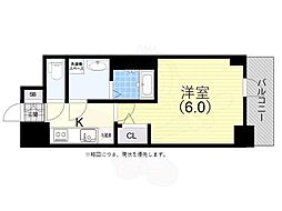 エスリード神戸兵庫駅ミッドポート 1Kの間取図画像