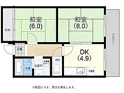 シャロン鷹取東 2Kの間取図画像