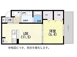 ミドルバレー兵庫 1LDKの間取図画像