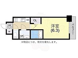 アドバンス神戸マーレ 1Kの間取図画像