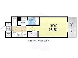エスリード神戸ラ・コスタ 1Kの間取図画像