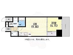 プレジオ神戸長田 1LDKの間取図画像