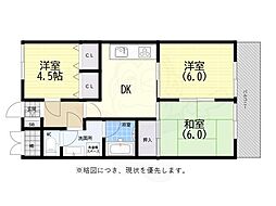 ヒルズ兵庫 3DKの間取図画像