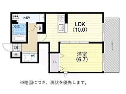 ハーバーコート神戸 1LDKの間取図画像