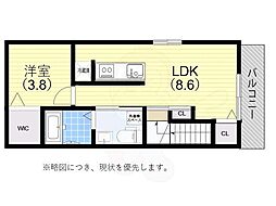 セゾン神田2 1LDKの間取図画像