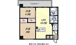 プリオーレ神戸大開通 2LDKの間取図画像
