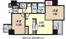 メゾンヌーベル新神戸 2LDKの間取図画像