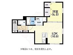 ロータス湊川公園 1LDKの間取図画像
