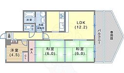 朝日プラザモンターニュ北神戸 3LDKの間取図画像