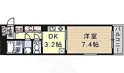 プレサンス新神戸 1Kの間取図画像
