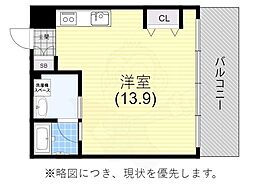 ロイスグラン神戸湊川公園 ワンルームの間取図画像