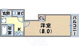 テンボス丸山2 ワンルームの間取図画像