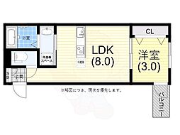 CASA松原 1LDKの間取図画像