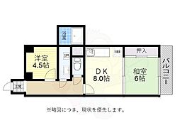 ユニオンハイツ和田岬 2DKの間取図画像