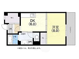 入江第2住宅 1DKの間取図画像