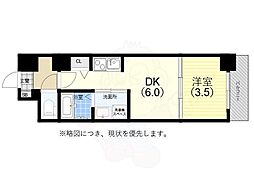 神戸市長田区大塚町2丁目マンション 1DKの間取図画像