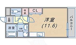 レバンス高取 ワンルームの間取図画像