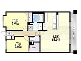 大阪府大阪市中央区谷町６丁目（賃貸マンション2LDK・4階・66.21㎡） その2