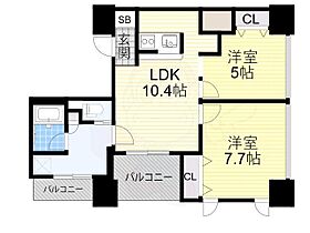 大阪府大阪市中央区東心斎橋１丁目（賃貸マンション2LDK・16階・52.35㎡） その2