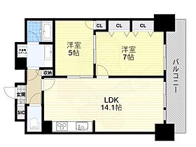 エスリード長堀タワー  ｜ 大阪府大阪市中央区安堂寺町２丁目6番11号（賃貸マンション2LDK・14階・58.52㎡） その2