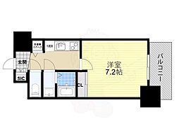 Osaka Metro谷町線 谷町四丁目駅 徒歩5分の賃貸マンション 9階1Kの間取り
