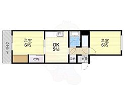 AKビル 2DKの間取図画像