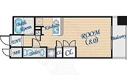 エスリード御堂筋梅田 1Kの間取図画像