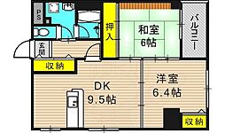 レジデンス野田阪神 2LDKの間取図画像