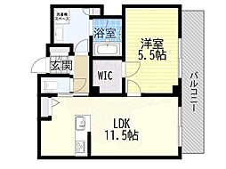 リビエナ グラン 新梅田 1LDKの間取図画像