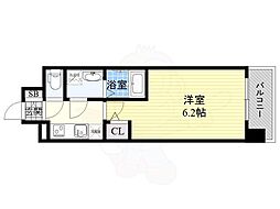 エスリード梅田グレイス 1Kの間取図画像
