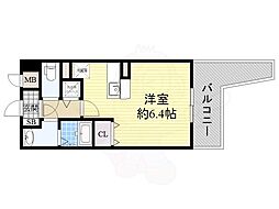 RESIDIA天神橋 1Kの間取図画像