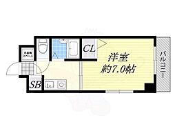 カランドリエ 1Kの間取図画像