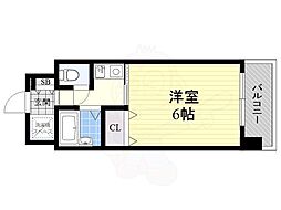 サンキャドマス扇町 1Kの間取図画像