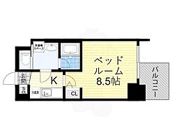 大阪市中央区瓦町2丁目マンション 1Kの間取図画像
