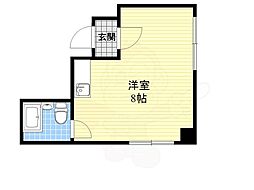 大宝北天満ロイヤルハイツ ワンルームの間取図画像