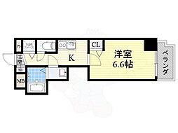 ALZA松ヶ枝 1Kの間取図画像