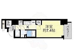 プレサンス南森町ライズ 1Kの間取図画像