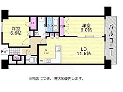 ジオ福島野田TheMarks 2LDKの間取図画像