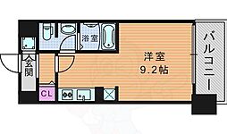 レジュールアッシュ天神橋 ワンルームの間取図画像