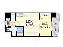 シェリロ神山 1LDKの間取図画像